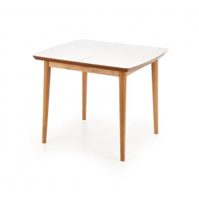 Стол обеденный HALMAR BARRET белый матовый/дуб лефкас 90-190/80